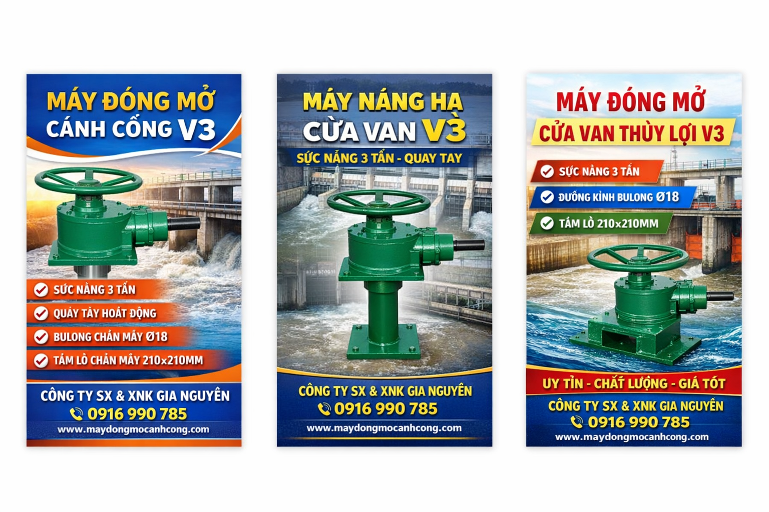 máy đóng mở cánh cống V3