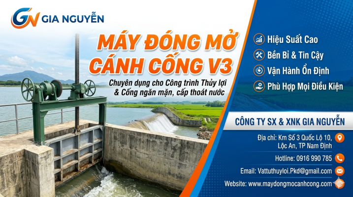 máy đóng mở cánh cống V3