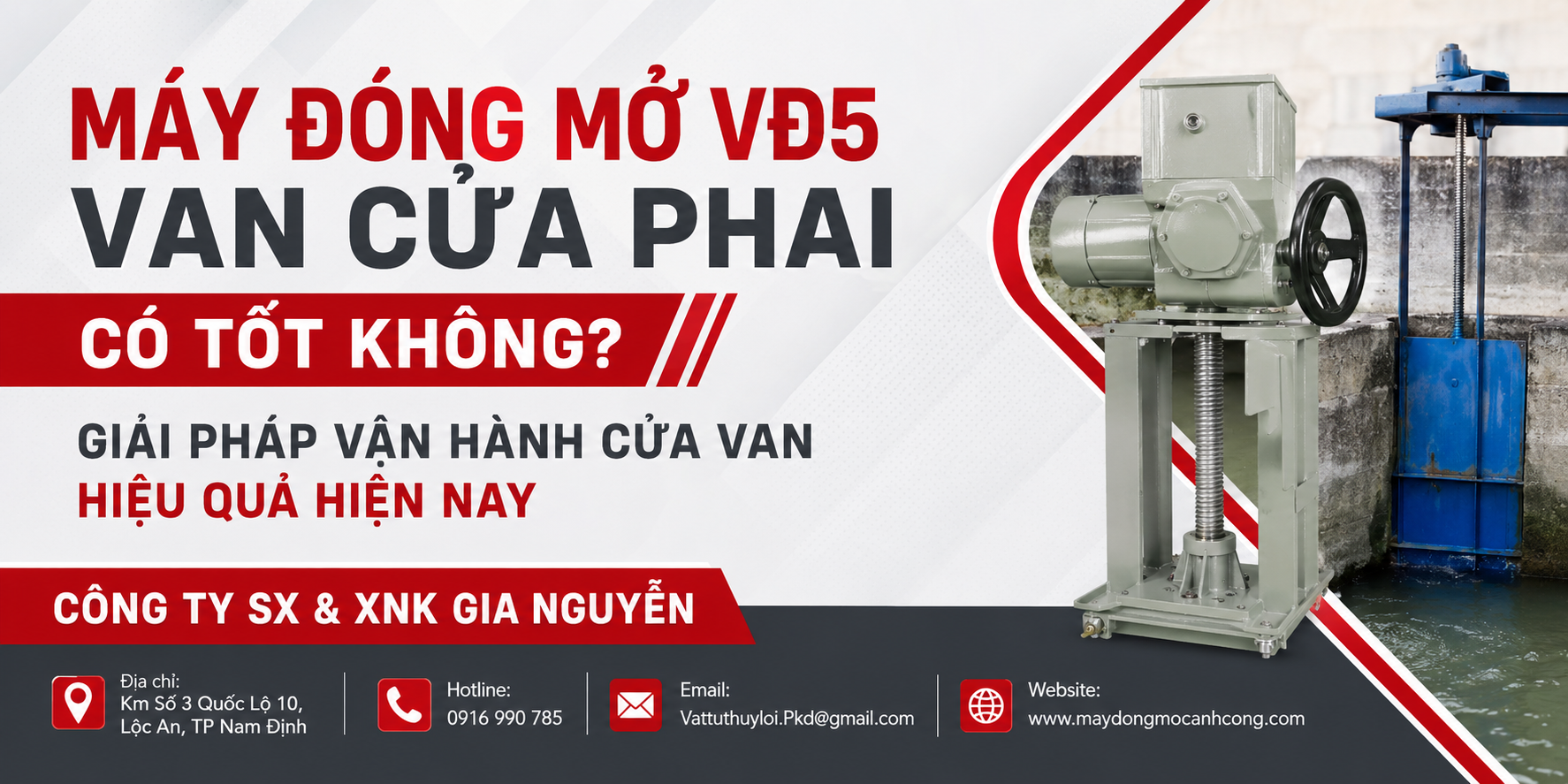 Máy Đóng Mở VĐ5 Van Cửa Phai Có Tốt Không? Giải Pháp Vận Hành Cửa Van Hiệu Quả Hiện Nay