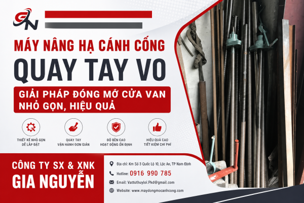 Máy Nâng Hạ Cánh Cống Quay Tay V0 – Giải Pháp Đóng Mở Cửa Van Nhỏ Gọn, Hiệu Quả